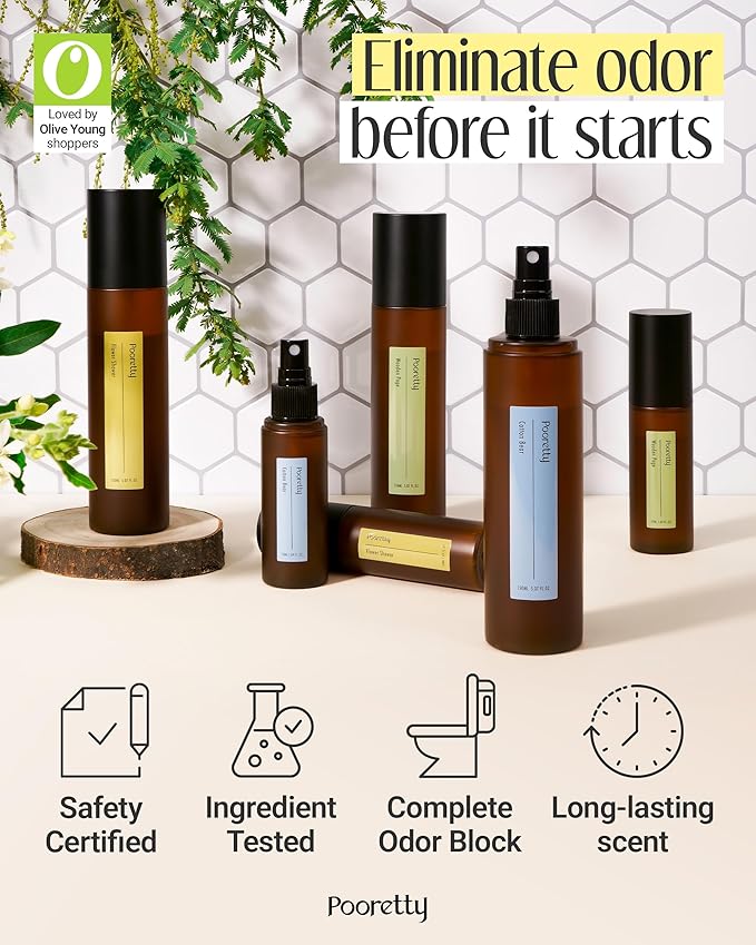 Pre-Poop Aromatic Bathroom Toilet Spray, Potty Deodorizer, Neutralize Bad Odors - Blooming Flowers Scent, Essential Oils (1.69 fl.oz. 2 Pack)