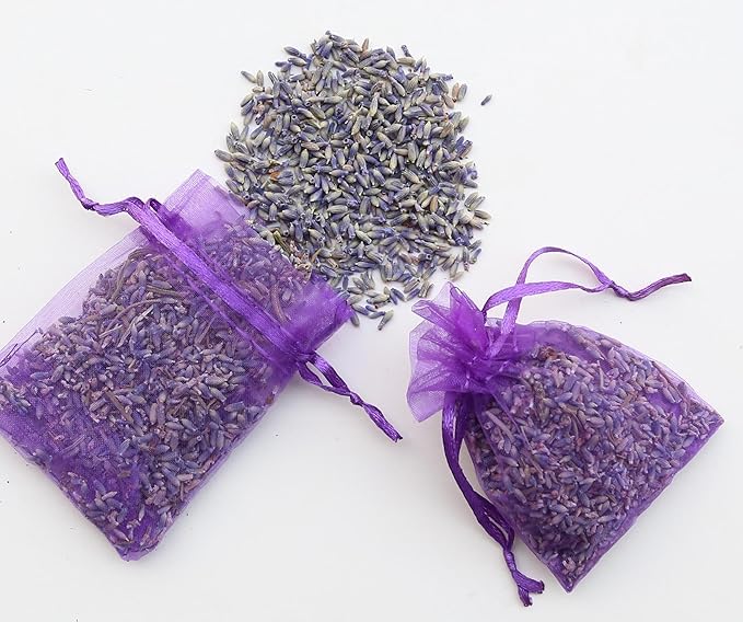 WEALD TRIBE Natural Sun Dried Lavender Sachets for Drawers Closets Wardrobes, 24 Packs Home Fragrance Fresh Air Bags (24)