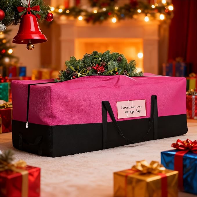 Christmas Tree Storage Bag, Fits Up 10 Ft Tall Artificial Trees, Heavy-Duty 600D Oxford Tree Bag with Reinforced Handles Zipper Clear Pocket, Storage Bags for Moving Items, Clothing, Outdoor, Bedding