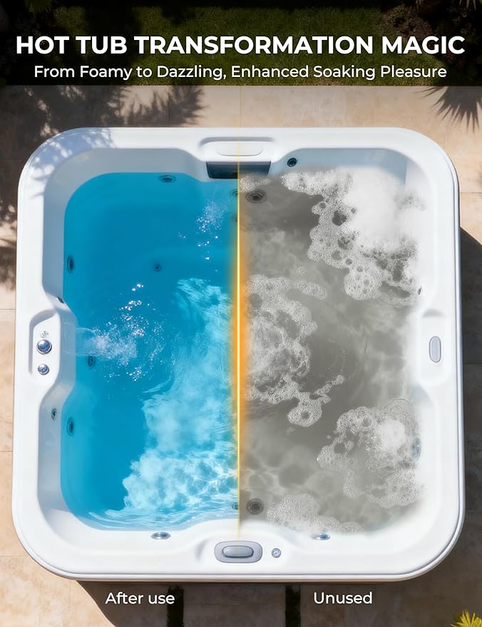 Hot Tub Defoamer, Anti-Foam for Hot Tubs and Spas, Eliminates & Prevents Foam in Water, Spa Maintenance Chemicals, 16oz