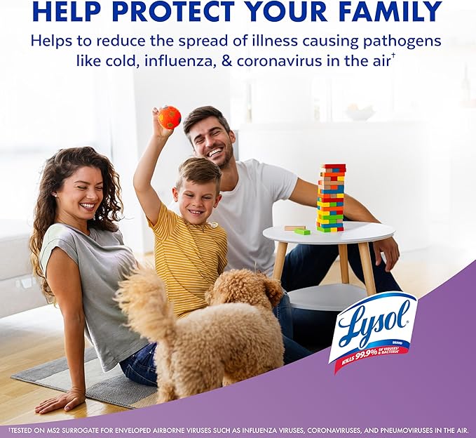 Lysol Air Sanitizer Spray with Odor Eliminator - Lavender Sky Scent - 10 oz Bottle (296 ml) - Pack of 3 - Sanitizing Air Freshener Alternative - Home, Bathroom, Kitchen - Kills Airborne Bacteria