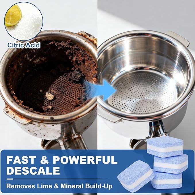 Crobirware Coffee Cleaner & Descaler Tablets (60 Count) - Compatible with Keurig, Nespresso, Breville, DeLonghi, Ninja - For All Drip & Espresso Machines - Removes Limescale