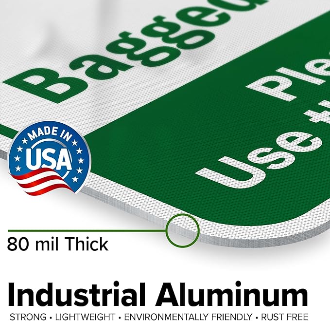 Bagged Trash Only Please Recycle Use The Proper Container Sign, 18x24 Inches, 3M EGP Reflective .080 Aluminum, Fade Resistant, Made in USA by My Sign Center