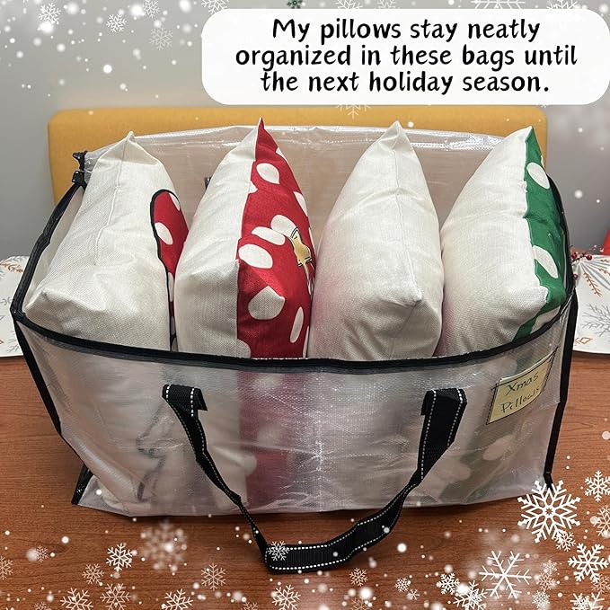 VENO 8 Pack Moving Bags, Christmas Storage Bins, Moving Boxes Alternative, Comforter and Blanket Storage Bags, College Dorm Packing Supplies, Foldable Heavy-Duty Tote (Clear, 8 Pack)