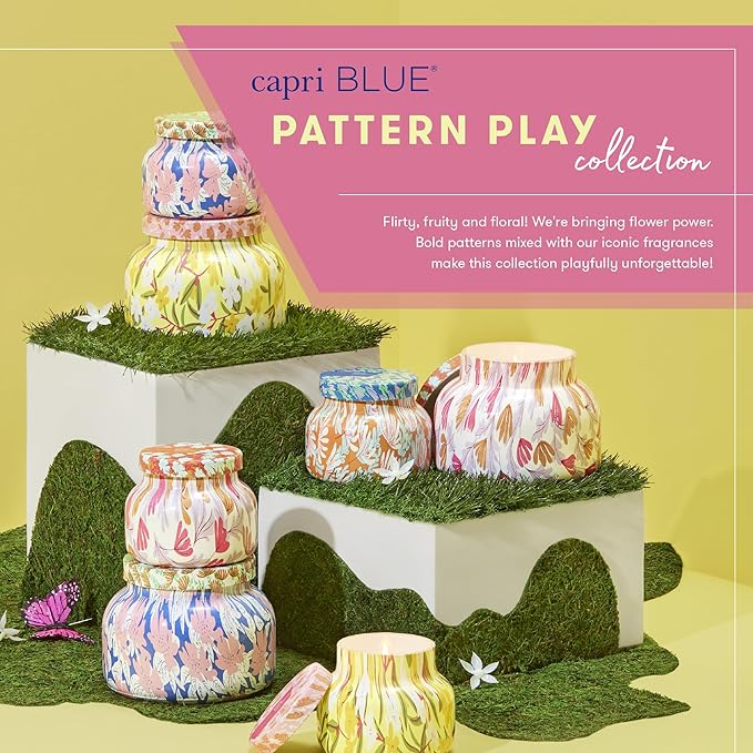 Capri Blue Scented Candles - Pattern Play Glass Jar Candles - Long Lasting Soy Wax Blend - Luxury Home Decor - Notes of Orchid, Jasmine, Gardenia & Floral Musk - Gifts for Women (Aloha Orchid, 19 oz)