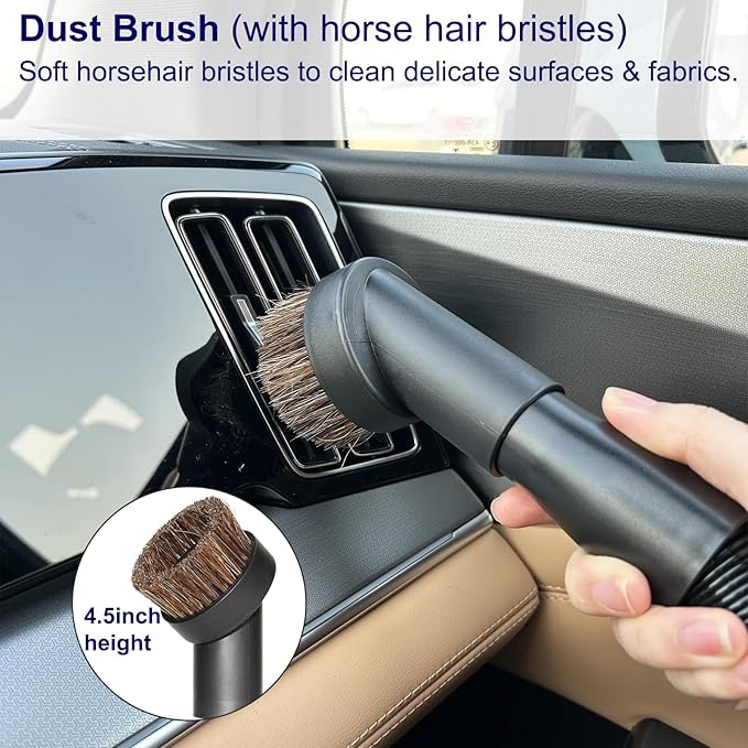 1 1/4" Car Details Kit with 1 3/8" Vac Hose Adapter, 1-1/4 Inch Universal Home Car Attachments Cleaning Tools and 1-3/8 Inch Adaptor as Shop Vac Miele Eureka Vacuum Cleaner Accessories