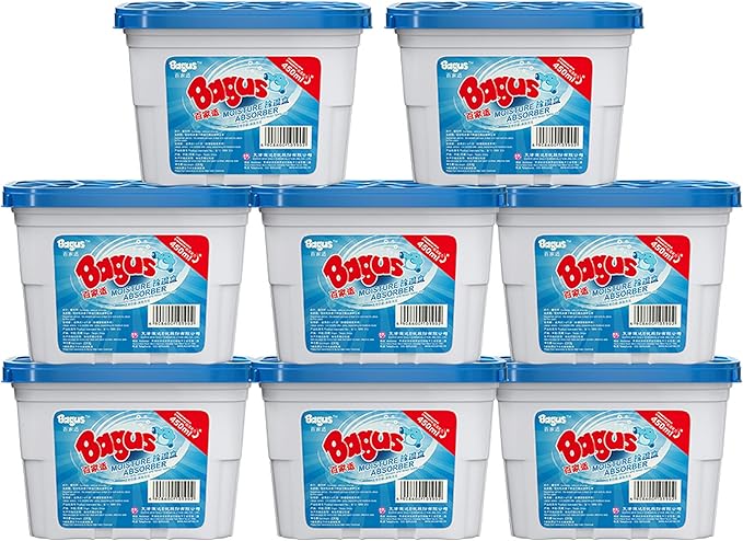 Moisture absorbers Boxes (8 Pack) - 10.5 Oz, Dehumidification Box, Moisture Absorber for Closet, Bathroom, Storage, Kitchens, Basement, Laundries, Spaces, Studies, Car, Boats, RVs, Boat.