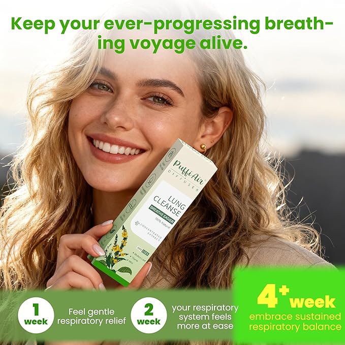 Herbal Diffuser with Extracts of Mullein, Thyme & Mint + Air Inhaler with Mullein Essential Oils, Nicotine-Free Smokeless – 2 Pcs | Reduce Cravings & Fatigue, Lung Comfort & Breathing Support