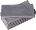 Puomue 6 Pack Microfiber Glass Cleaning Cloth, 16 Inch X 16 Inch, Lint Free Quickly Clean Window, Glasses, Windshields, Mirrors, and Stainless Steel, Grey