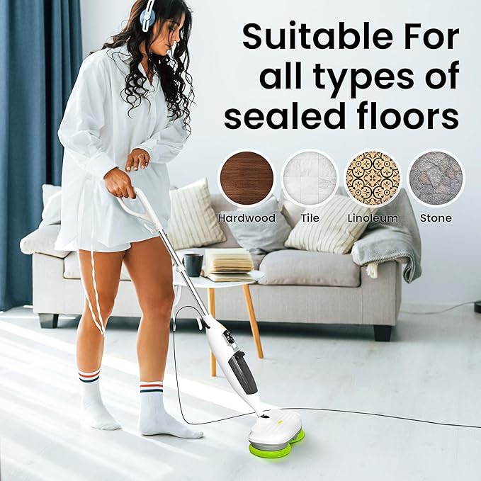 Elev8 Prestige Electric Steam Mop – 15-in-1 Detachable Floor Scrubber with 3 Steam Modes – Electric Mop for Hardwood Floors, Kitchen Hoods & Worktops Cleaning