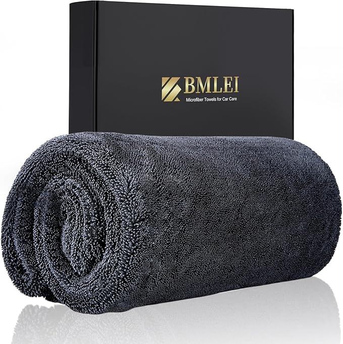 BMLEI Car Drying Towel, 48"x24" Extra Large Twisted-Loop Car Cleaning Towel,1300GSM Super Absorbent, Streak Free Microfiber Cleaning Cloth for Cars, Trucks,Full-Sized SUVs