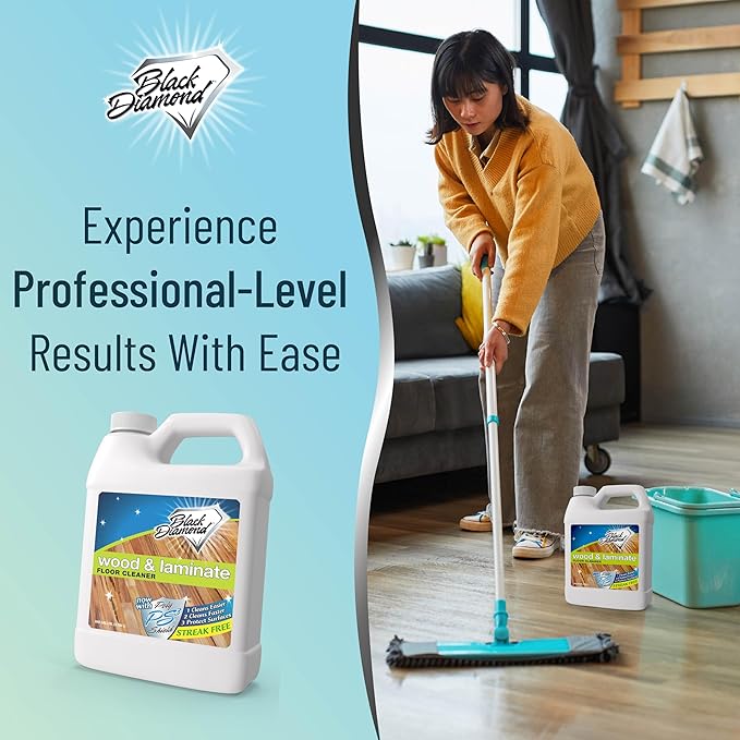 Black Diamond Stoneworks Wood, Laminate, Hardwood & Luxury Vinyl Floor Cleaner – Multi-Purpose Mopping Solution for a Streak-Free Clean (128 Fl Oz) refill.