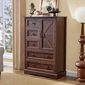 LIDYUK 5 Drawer Cherry Wood Dresser for Bedroom Farmhouse Dresser Chest of Drawers, 48" Tall Clothes Organizer with Storage Cabinet Wood Chest of Drawers for Bedroom, Living Room