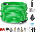 ClearRush Sewer Jetter Kit for Pressure Washer 50FT – 5800PSI High-Pressure Drain Cleaner, M22 & 1/4'' NPT Universal Fit, Unclog Gutters & Sewer Lines, Durable Jetter Hose for Homeowners & DIYers