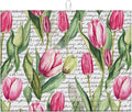 Dish Drying Mat For Kitchen Counter, Pink Tulip Flowers Text Microfiber Absorbent Dish Drainer Rack Pad Reusable Large 18x24in Drying Mat