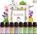 8 Pcs Pure Essential Oils for Diffusers for Home Care, Skin Care, Candle Making-Peppermint, Lavender, Eucalyptus,10 ML Essential Oils Gift Set, Christmas Birthday Present