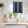ChrisDowa Blackout Curtains 36 Inches Long for Living Room, Grommet Thermal Insulated Room Darkening Curtains for Bedroom (1 Panel Set, Stone Blue, 42W x 36L)