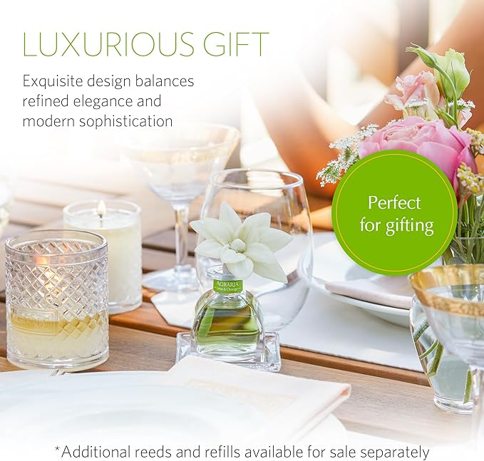 AGRARIA PetiteEssence Flower and Reed Diffuser Set, Hand Crafted Sola Flower Botanical Home Fragrance Set, Scented Oil Gift for All Occasions
