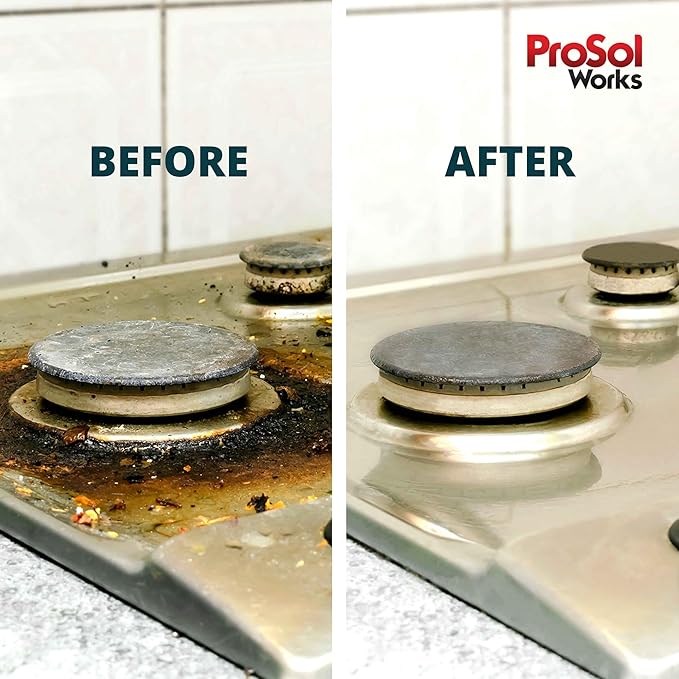 PROSOL WORKS Degreaser Cleaner Heavy Duty Cleaning Spray 16 oz - Kitchen Cleaner for Stubborn Splatters, Stove Top, Grill, Drip Pans, & Oven Cleaner - Safe on All Surfaces - Fresh Scent