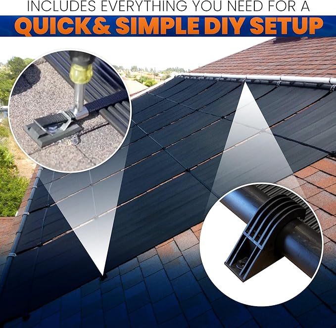 Highest Performing Design - DIY Solar Pool Heater Kit - 15-20 Year Life Expectancy (3-4x12 / 2" I.D. Header)