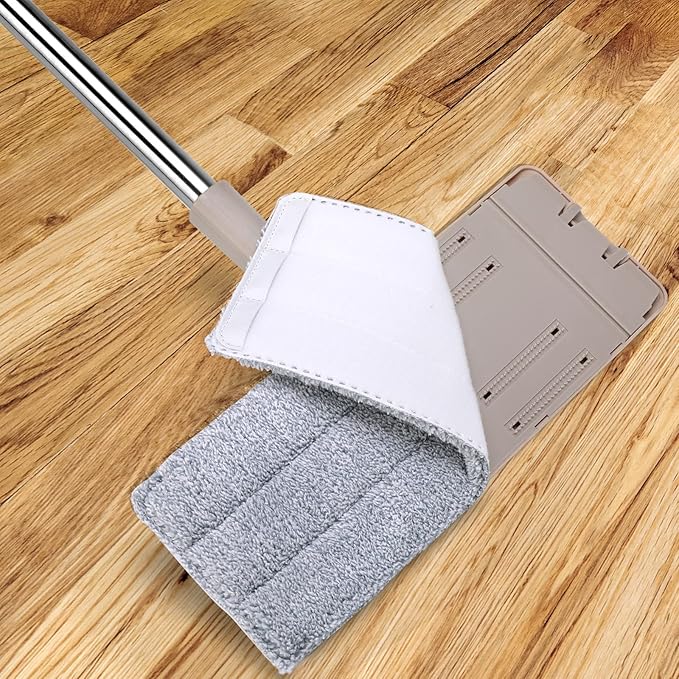 Bycarm 6 Pack Microfiber Mop Replacement Pads Compatible with Joymoop, Bosheng Flat mop or Squeeze Mop Bucket Set, Washable and Reusable 13" x 4.9" Wet/Dry Flat Mop Pads for Cleaning Floor