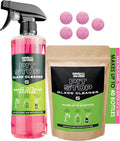 WASH&WHIPS Glass Cleaner Effervescent Tablets w/Empty 16 oz Spray Bottle (Makes 5 Gal/20L)