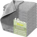 Jeymei 10 Counts Multipurpose Wire Dishwashing Rag,Non Scratch Wire Dishcloth,Microfiber Miracle Cleaning Cloth with Mesh,Dual-Sided Steel Mesh Cloth for Pot,Metal Scrubber for Washing Dishes,Grey