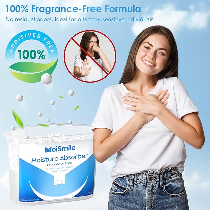 Moismile Moisture Absorbers 12 Packs, 10.8OZ Efficient Humidity Absorber ＆ Odor Eliminator Boxes, Refillable Car Dehumidifier for Closet, Bathroom, Basement＆ RV, Fragrance Free