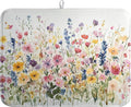 Spring Floral Dish Drying Mat for Kitchen Counter Summer Colorful Flower Kitchen Dishes Dryer Pad Absorbent Matt Microfiber Washable Foldable Reusable Large 18x24 in