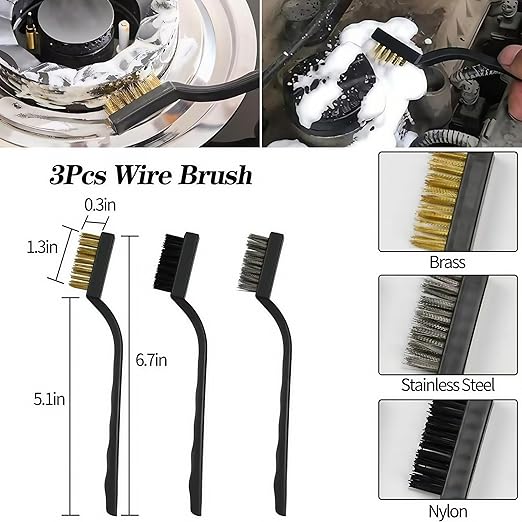 9-Piece Deep Cleaning Brush Wire Brush Set for Removing Weld Slag Rust Grill Cleaning Paint Scrubbing etc
