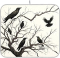 Halloween Raven Dish Drying Mat for Kitchen Countertop 16x18 Black Bat Spooky Small Drying Mat Reusable Quick Dry Dish Sink Mats Easy Clean Decorative Essentials