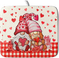 Love Gnome Dish Drying Mat 16"x18" Red Heart Microfiber Dish Drainer Rack Mat Holiday Absorbent Dishes Pad for Kitchen Counter Sink Decor