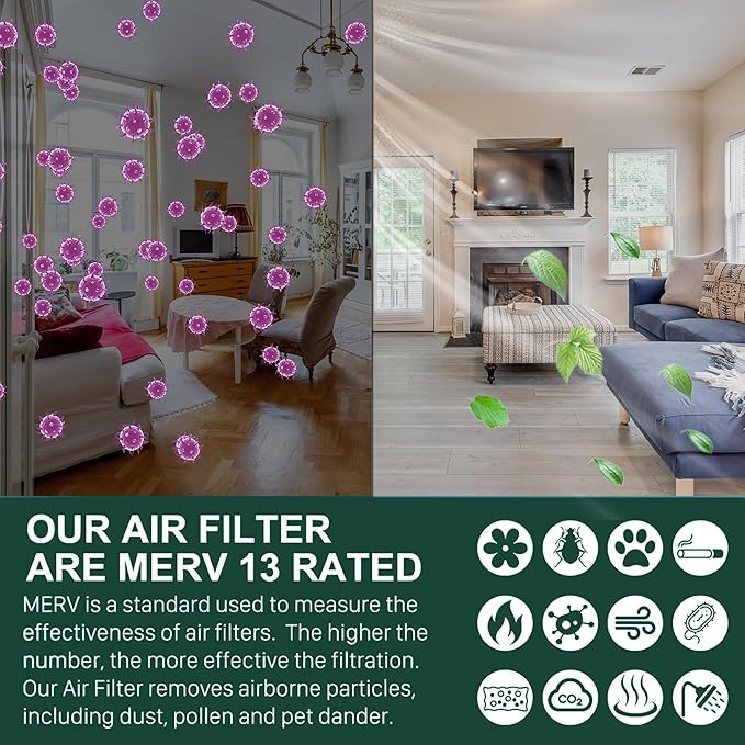 2 Pack 213 Replacement Filter Compatible with Whole House Air Purifier 1210, 1620, 2120, 2200, 2210, 2216, 3210, 4200 or 2200 with Upgrade Kit 1213, MERV-13 Filter, 20x25x4 Air Filter