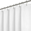LiBa Waffle Weave Fabric White Shower Curtain, 72 W x 72 H Water Repellent & Heavyweight, Hotel Quality & Cloth Linen Shower Curtains Set and for Bathroom