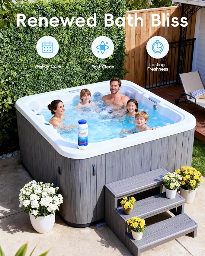 32 Oz Chlorine-Free Oxidizing Shock for Hot Tub, Oxidizer for Spas and Swimming Pools, Hot Tub Shock, 1 Pack