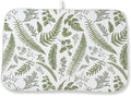 Sage Green Herb Leaves Dish Drying Mat 18 x 24 Inch Vintage Sage Green Leaf Plant Drying Mat for Kitchen Counter Absorbent Spring Summer Botanical Dishes Dry Pad for Drainer Rack Kitchen Fast Dry