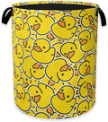 Collapsible Laundry Basket,Yellow Ducks Dirty Clothes Hamper,Cute Cartoon Animal Hampers for Bedroom Waterproof Oxford Cloth Storage Organizer for Bathroom,Nursery,Dorm,16x20 Inch