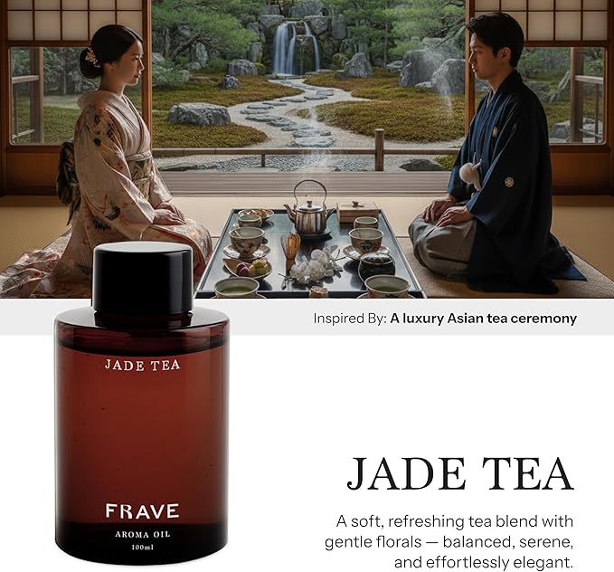 Jade Tea Hotel Diffuser Oil, 100ml, 3.38 oz Aroma Oil, Scent Inspired by A Luxury Asian Tea Ceremony, Aromatherapy Refill Fragrance for Waterless Cold Air Diffusers, Home, Office, Hotel