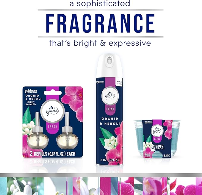 Glade Orchid & Neroli 3-Wick Candle, 6.8 Oz, 3 Count