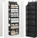 STORAGE MANIAC Over the Door Organizer Large Capacity Hanging Organizer, Clear Deep Pockets Behind Door Closet Organizer and Storage for Nursery, Bathroom, Bedroom, Pantry, 1 Pack Black
