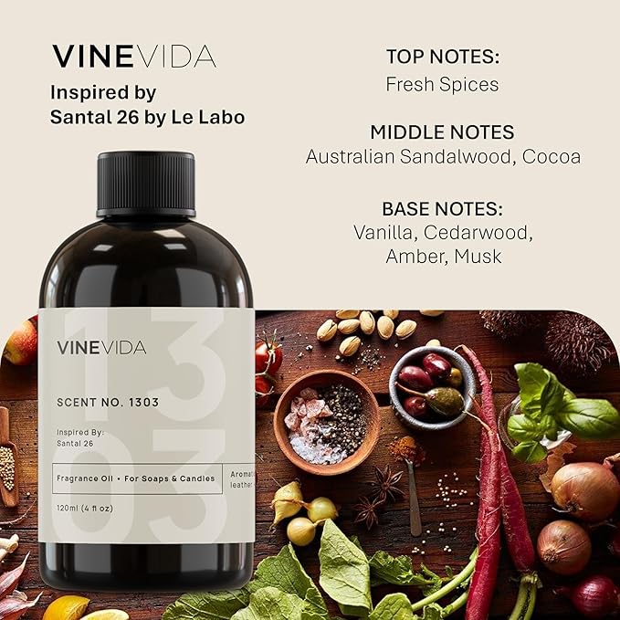VINEVIDA 32oz Scent No.1303 Fragrance Oil for Candle and Soap Making - Natural Candle Scents Made in USA