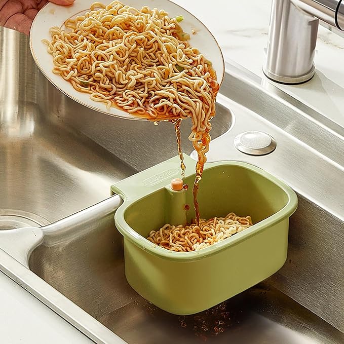 Corner Sink Strainer,Square Hanging Sink Corner Rack,Automatic Dumping Sink Strainer Basket,Faucet Sponge Storage Rack,Corner Sink Trash Catcher for Food Waste