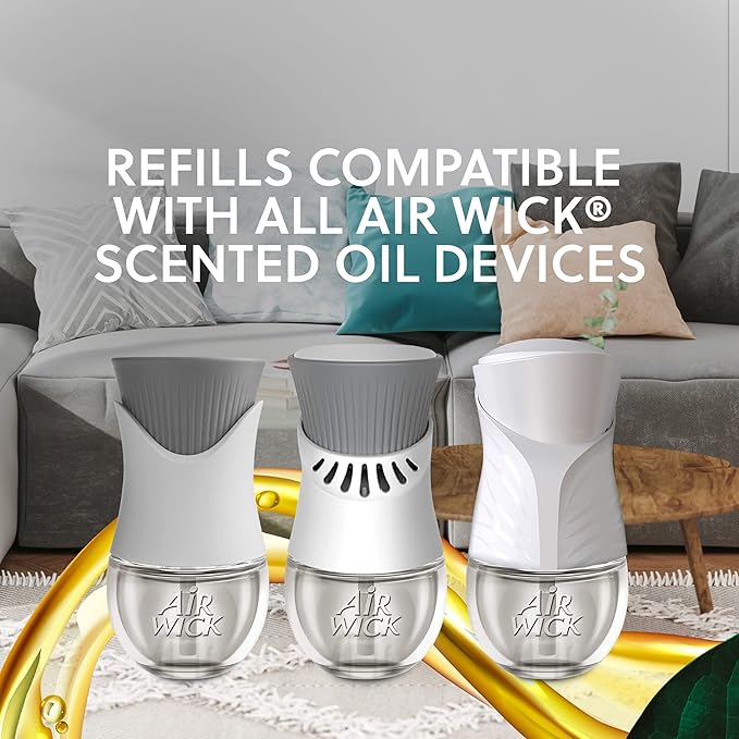 Air Wick Plug in Scented Oil Refill, Fresh Linen | 10ct | Essential Oils | Eco Friendly | Pack of 2