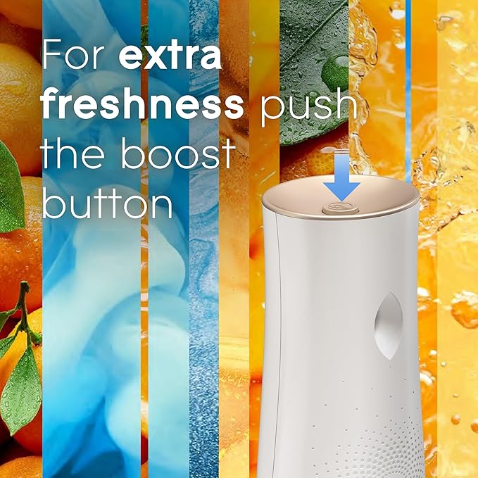 Glade Automatic Spray Refill, Air Freshener for Home and Bathroom, Coastal Sunshine Citrus, 6.2 Oz, 3 Count