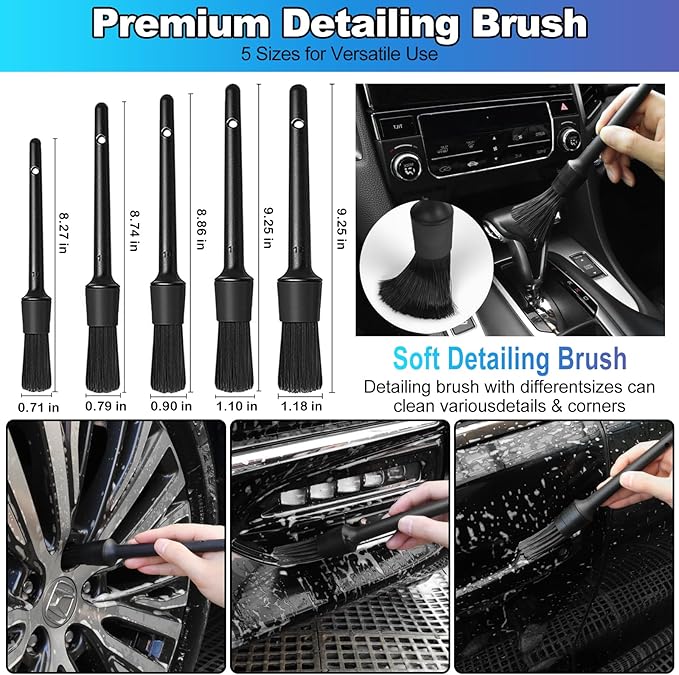 NIKCOSMK Car Cleaning Kit, Car Detailing Kit with Car Vacuum 8000PA High Suction, Car Interior Cleaning Supplies with Detailing Brushes, Windshield Cleaner Tool, Car Accessories for Men & Women