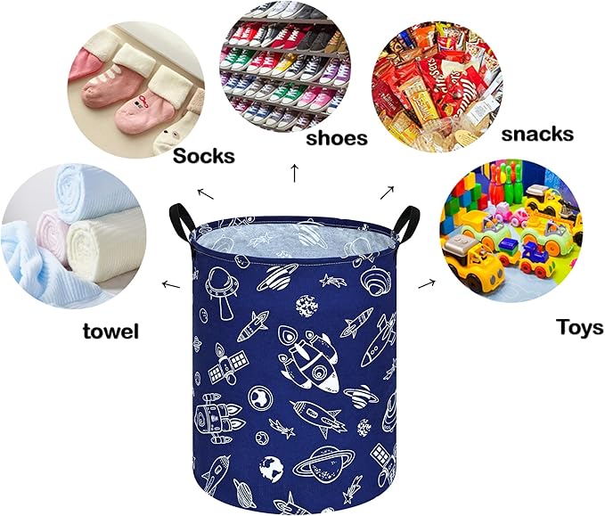 Round Laundry Hamper Storage Basket Laundry Organizer Hamper Storage Bins Clothes Box Nursery Hamper Gift Basket with Handles