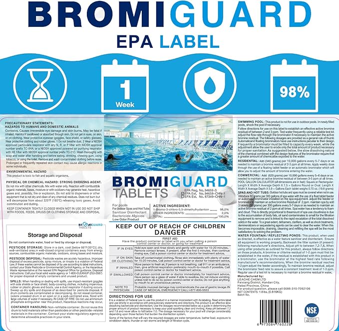 Bromine Tablets 1 Inch 1.8 Lbs for Spa Hot Tub Chemical Sanitizer Bromine Tabs | Long-Lasting 1" Brominating Tablets for Pools | Less Chlorine Odor 1.8 Pounds