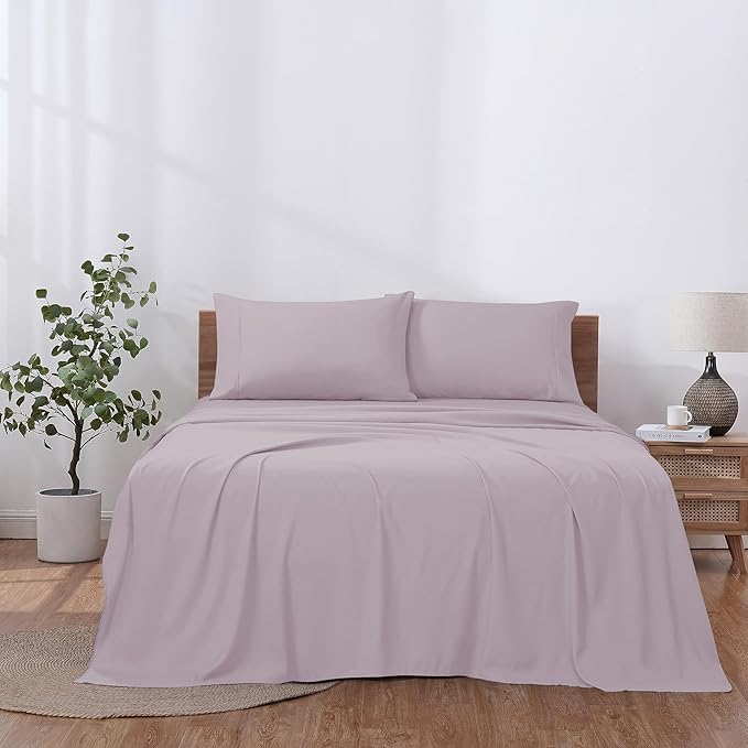 Modern Threads Soft Microfiber Solid Sheets - Luxurious Microfiber Bed Sheets - Includes Flat Sheet, Fitted Sheet with Deep Pockets, & Pillowcases Dusty Mauve King