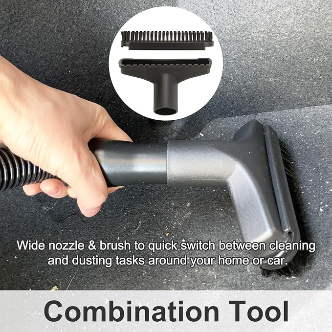 Kodahome Shop Vac Vacuum Attachments with Extension Hose Dusting Brush Crevice Tool Nozzle Multi-Tools for 1-1/4" 1-3/8" 2-1/2" Shopvac Wet Dry Vacuum Cleaner (Car Detailing Kit Interior A)