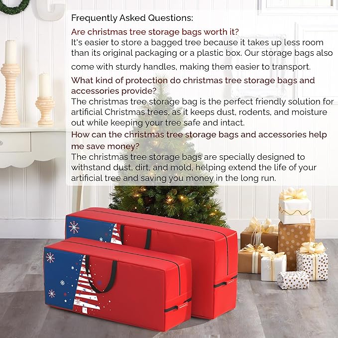 7.5 ft Christmas Tree Storage Bag - Heavy Duty 600D Polyester Oxford Versatile Bag with Wide Opening, Dual Zippers, Extra Large Storage Container for Seasonal Decor, Camping Gear, Sports Equipment